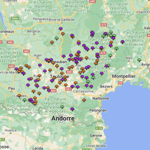 carte coins champignons occitanie