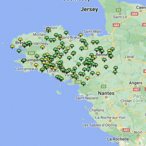 Carte girolles Bretagne