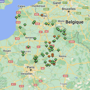 Carte girolles Hauts-de-France