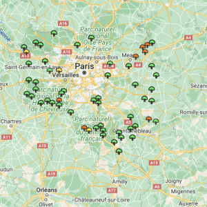 Carte girolles Île-de-France