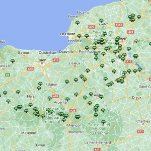 Carte girolles Normandie