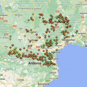 Carte cèpes Occitanie