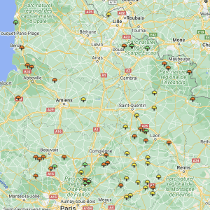 Carte cèpes Hauts-de-France