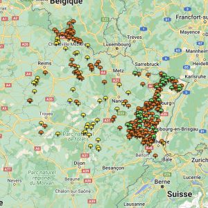 Carte cèpes Grand Est