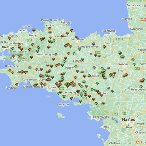 Carte cèpes Bretagne